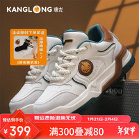 康龙男鞋冬季休闲鞋潮流厚底面包鞋男士板鞋增高运动鞋时尚鞋子男 棕绿色【脚瘦请拍小一码】 39