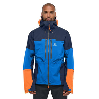 HAGLOFS Spitz GTX Pro男士登山夹克防水透气防风舒适冲锋衣户外连帽外套 Electric Blue/Tarn Blue L