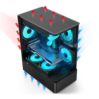 硕一星际U620台式机电脑matx主机箱白色亚克力曲面侧透海景房机箱