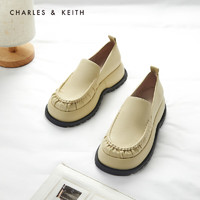 CHARLES&KEITH【SALE】绗缝褶皱设计厚底乐福鞋女士CK1-71900002 Yellow黄色 38