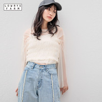 罗利农场 LOWRYS FARM T恤女2025春季设计褶皱吊带薄纱上衣两件套979255