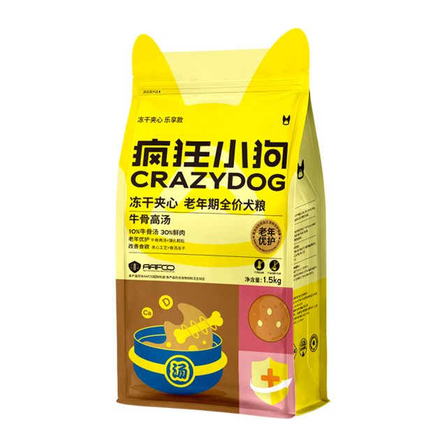 疯狂小狗 老年犬冻干夹心狗粮 1.5kg