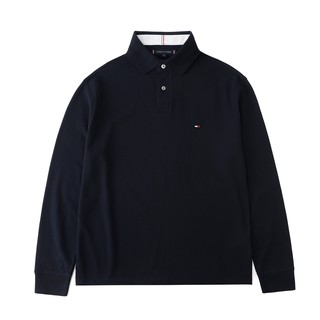 TOMMY HILFIGER 汤米美版潮牌长袖POLO衫翻领刺绣LOGO上衣