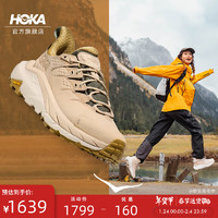 HOKA ONE ONE【李现同款】男款冬季卡哈2防水低帮徒步鞋KAHA 2 LOW GTX户外 橡木色/石膏白 42