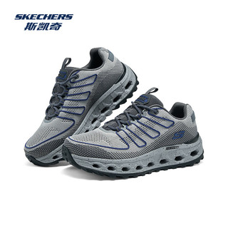 斯凯奇（Skechers）云海2024年男女同款户外徒步休闲鞋耐磨轻便登山鞋 灰色/蓝色/GYBL 41