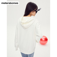 美特斯邦威卫衣男女同款秋冬迪士尼虎年米奇前胸印花连帽 棉花糖白 185/XXL