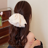 differhand 虞书欣大肠发圈 韩系高级感头绳 白色网纱发圈 DF-U1794-M1