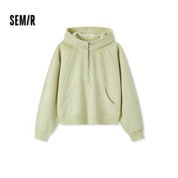 森马(Semir)女连帽插肩袖宽松2024冬季纯色衣服简约风101724116023 杏黄30521 M