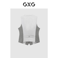 GXG男装 基础百搭灰格马甲男士 22年冬季