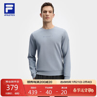 FILA 斐乐男子套头卫衣2024冬运动基础针织长袖上衣 铁漆蓝-DB 170/92A/M