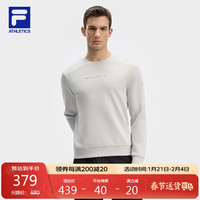 FILA 斐乐男子套头卫衣2024冬运动基础针织长袖上衣 至高灰-GY M