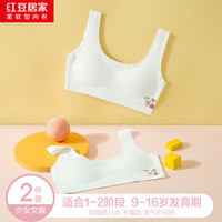 红豆居家内衣女可爱舒适轻柔少女无痕内衣抹胸防凸文胸春夏 两件装（白色加白色） 85B