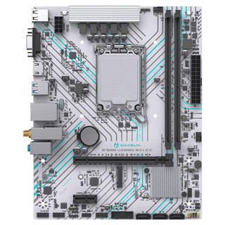 铭瑄（MAXSUN）MS-B760M GAMING WIFI ICE电脑游戏主板支持DDR4 CPU 12490F/13490F/（Intel B760/LGA 1700）