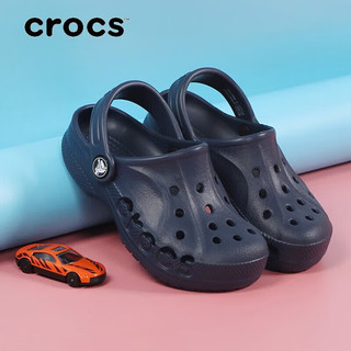 crocs 洞洞鞋男女鞋 春夏休闲鞋凉鞋贝雅鞋沙滩鞋镂空凉拖鞋 深蓝色贝雅/侧镂空/拍小一码 39-40