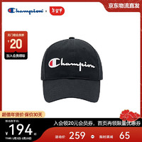 Champion 美国冠军鸭舌帽男女 休闲运动经典刺绣鸭舌帽24FWA01 黑色