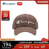 Champion美国冠军鸭舌帽男女 休闲运动经典刺绣鸭舌帽24FWA01 深棕（男） 