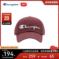 Champion美国冠军鸭舌帽男女 休闲运动经典刺绣鸭舌帽24FWA01 暗红（男） 