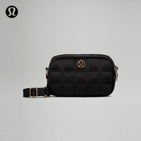 lululemon丨Crossbody 女士斜挎相机包 *绗缝绒面 LW9EV2S 黑/金 O/S 黑色/金色