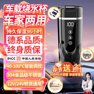 恩柏盛 车载烧水杯12V/24V家用220V电热水壶100度汽车旅行便携保温杯恒温