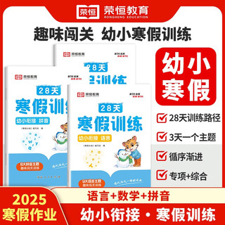 套装3册 2025寒假 28天寒假训练幼小衔接大班语文+数学+拼音 幼升小衔接训练寒假作业本幼儿中班学前数学拼音语言专项训练书幼儿园升一年级教材全套一日一练学前思维入学准备 荣恒教育