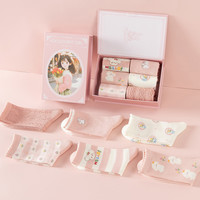 卡拉美拉 Caramella【朝日悠少女系】6双装卡通印花中筒袜礼盒装女袜甜美少女袜子女