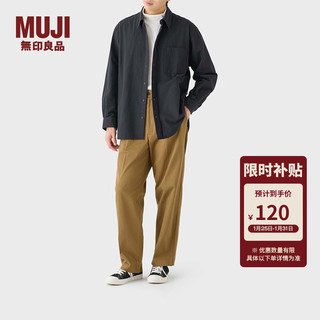 无印良品（MUJI）男式 法兰绒 衬衫式夹克 男士外套秋季款休闲外衣 24年秋ACB90C4A 黑色 XL(180/104A)