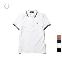 FRED PERRY 女士POLO衫2024夏季休闲麦穗刺绣纯棉短袖T恤G3600