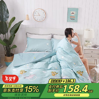 艾薇 纯棉床上用品四件套 200*230cm 抗菌伊尚蓝