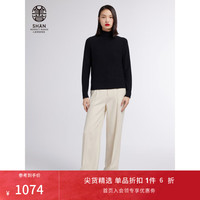 ERDOS 【LINE一线】冬季基本款全成型樽领针织女羊绒衫 善系列 黑 160/84A/M