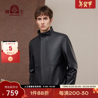 兽王(SHOUWANG)兽王单皮皮衣男2024秋冬头层牛皮真皮皮衣立领夹克外套爸爸装 黑色 195/112A(58)