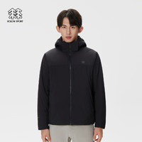 KOLON SPORT 可隆P棉棉服夹克 男子冬户外运动徒步登山气凝胶连帽外套 LHPJ4WNK03-BK 黑色