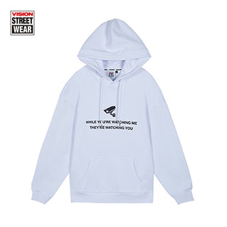 VISION STREET WEAR 潮流印花卫衣休闲连帽套头长袖卫衣 男女同款款 白色 XS