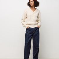 优衣库 UNIQLO 女装纽花V领针织衫 UQ471745