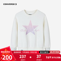 Converse【加绒】匡威女童卫衣儿童装24冬季中大童休闲百搭上衣打底衫 古典白 7-XL珠片秀 110 【110/52(4)】