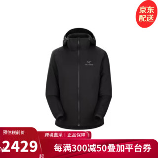 ARC'TERYX 始祖鸟 Atom Hoody女子秋冬棉服户外保暖连帽刺绣鸟标夹克外套刺绣鸟标 Black黑色 L