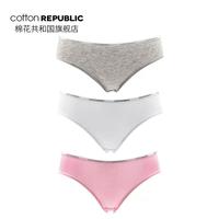 棉花共和国女士内裤女纯棉档短裤低腰性感无痕少女三角裤3条装