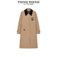 TEENIE WEENIE TeenieWeenie小熊秋装中长款英伦风风衣外套卡其色女式韩系休闲