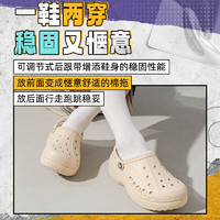 crocs 女鞋 2024春夏贝雅云彩暖棉洞洞鞋运动棉拖鞋户外潮流休闲鞋 208708-11S W4(33-34/210mm)