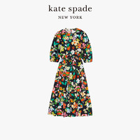 Kate Spade ks 花卉图案连衣裙时尚度假碎花优雅精致长裙女士夏