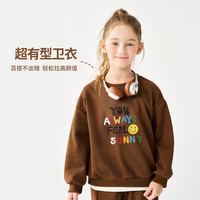 纤丝鸟(TINSINO)儿童卫衣秋季男女童卫衣百搭上衣中大童衣服童装 彩色字母 咖啡彩色字母 150