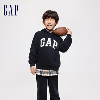 Gap 男童2024春季新款经典字母logo连帽卫衣儿童装套头上衣400075