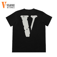 VLONE 大V短袖T恤男夏季潮牌半袖纯棉宽松oversize装 银色大V XL（尺码偏大210斤以内）