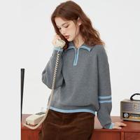 半开领套头毛衣女早春季小众设计感打底针织毛衣