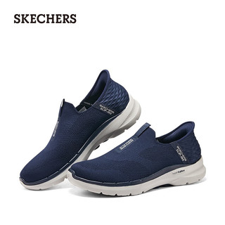 斯凯奇（Skechers）闪穿鞋【甄子丹同款】Slip-ins男鞋休闲鞋缓震运动鞋216278 海军蓝色 NVY 40