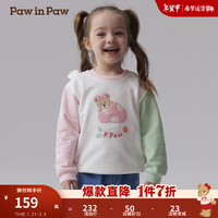 PawinPaw卡通小熊童装2025年春夏男女宝宽松圆领长袖卫衣柔软 Pink粉红色/25 130 cm