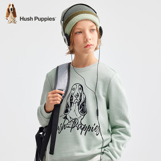 暇步士（Hush Puppies）童装儿童卫衣24冬男女童多彩套头宽松卫衣 雅川青 130 