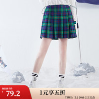 ELAND衣恋半身裙女JK学院风少女百褶裙半身裙短裙子女夏季 (40)Green