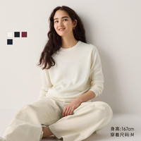 优衣库 UNIQLO 女装精纺美利奴羊毛圆领针织衫长袖毛衣469410