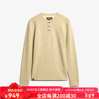 superdry极度干燥毛衣针织衫男装打底衫秋冬季保暖圆领内搭打底长袖t恤新 Heritage Oat Grindle燕麦色 S 适合胸围91-97cm