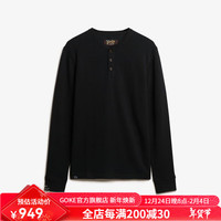 superdry极度干燥毛衣针织衫男装打底衫秋冬季保暖圆领内搭打底长袖t恤新 Black黑色 2XL 适合胸围112-117cm